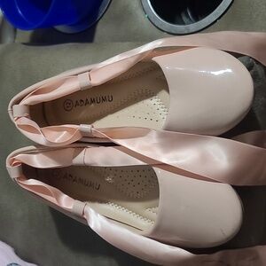 Adamumu pink lace up ballet flat size 12